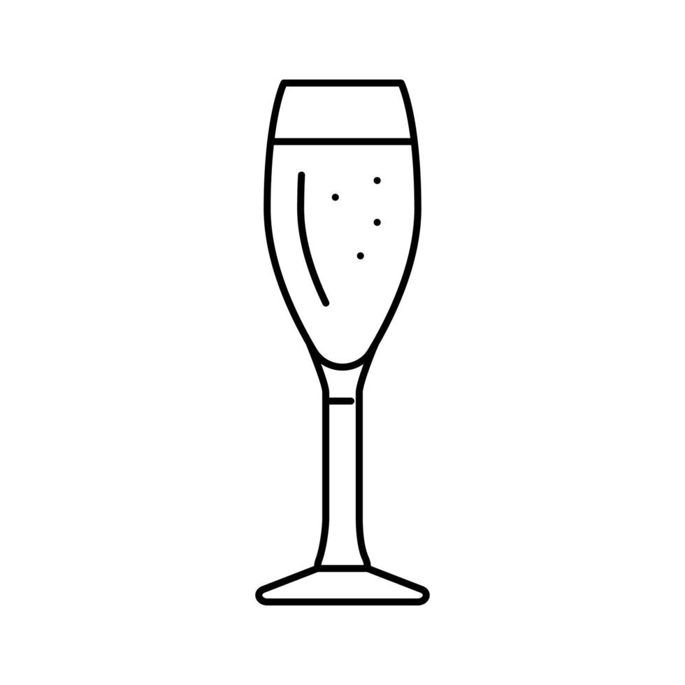 champagne dryck dryck linje ikon vektor illustration
