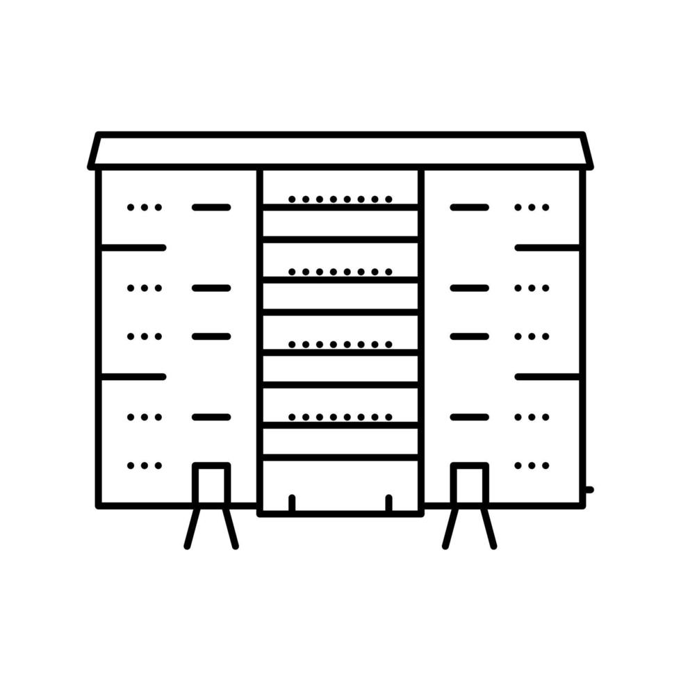 kooperativa hus linje ikon vektorillustration vektor