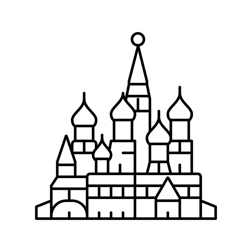 Saint Basil Cathedral linje ikon vektorillustration vektor