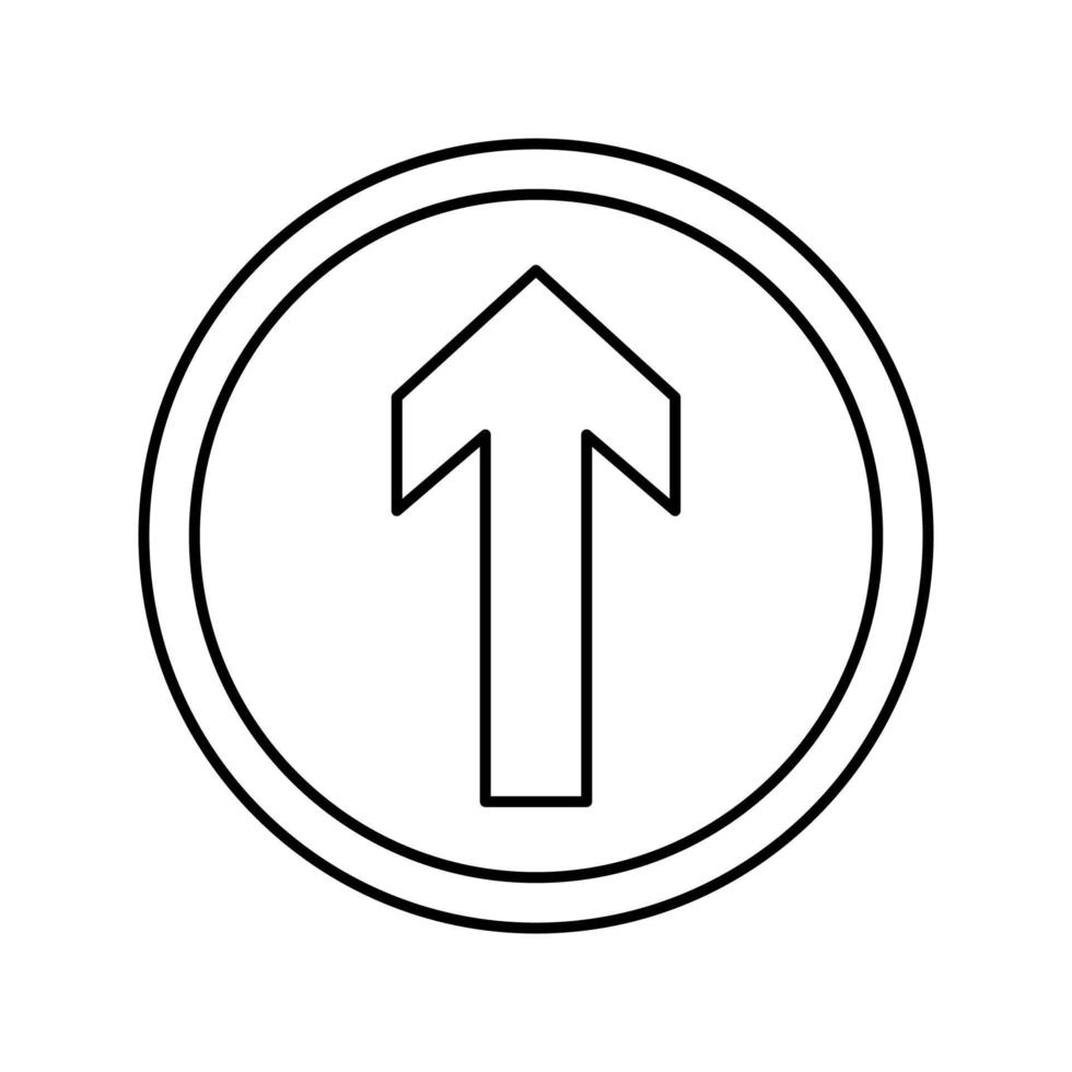 Pfeil-Straßenschild-Liniensymbol-Vektorillustration vektor