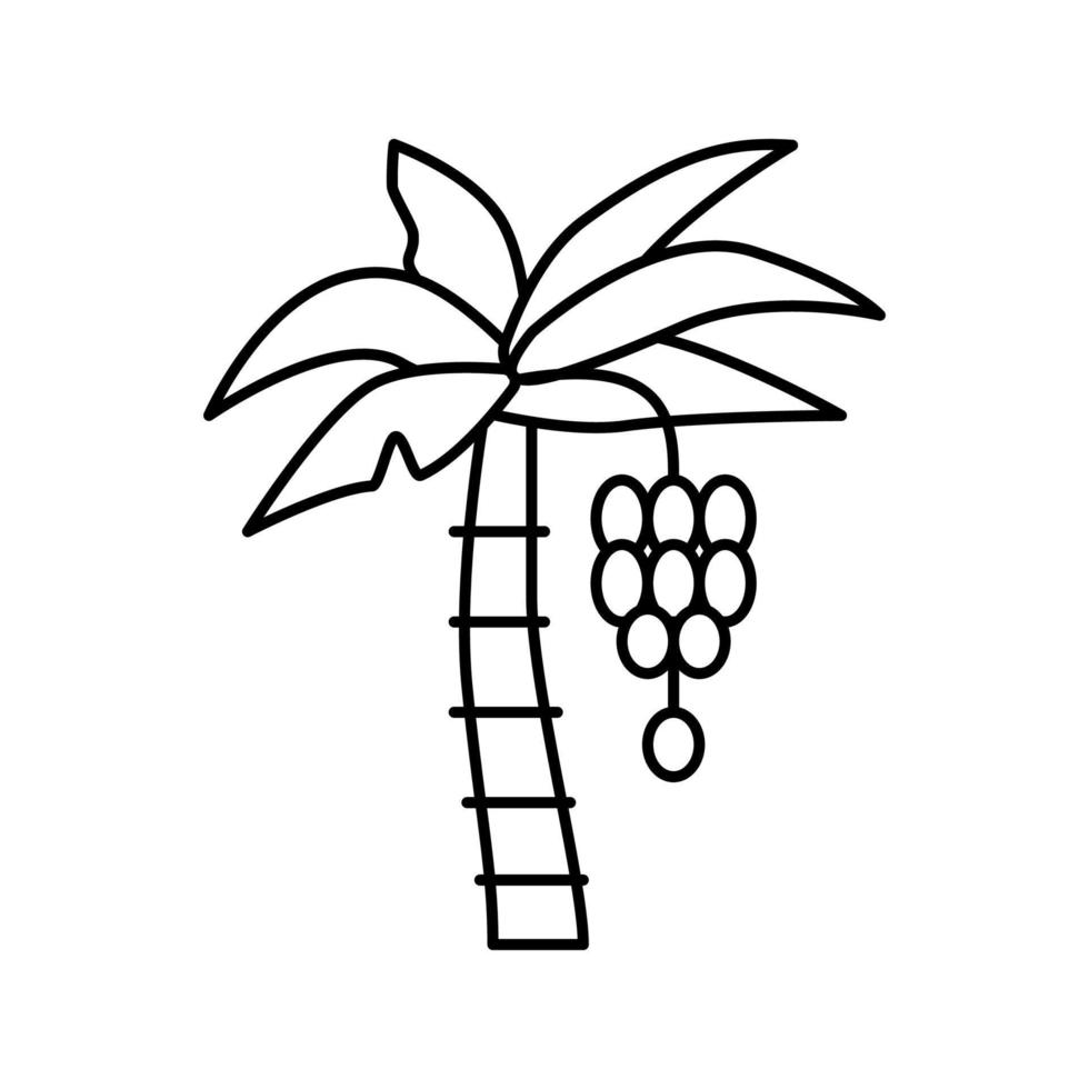träd banan linje ikon vektor illustration
