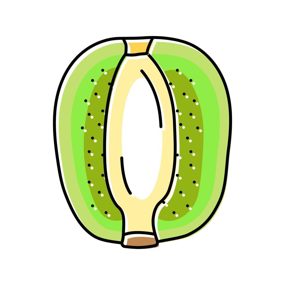 skära kiwi frukt färsk Färg ikon vektor illustration