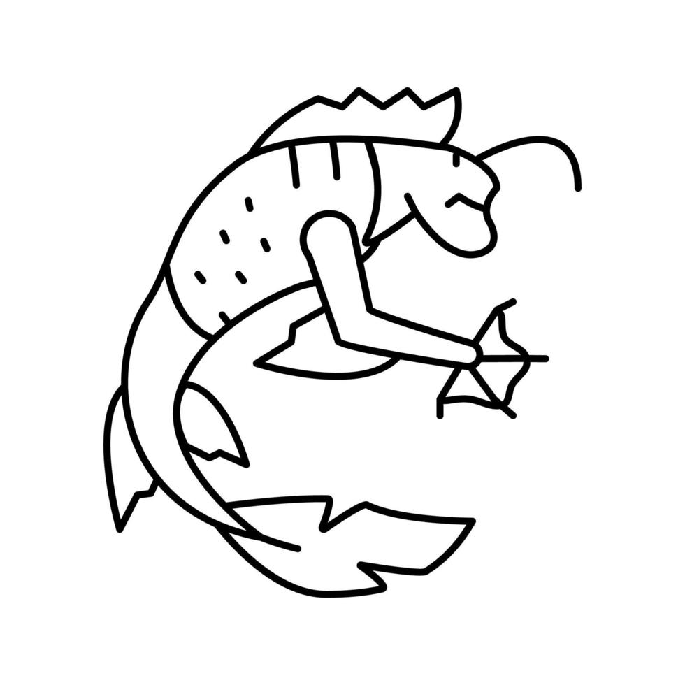 Schwimmende Monsterlinie Symbol-Vektor-Illustration vektor