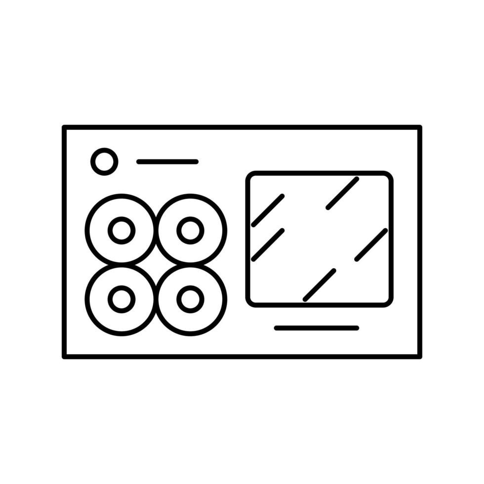 sushi-box, linie, symbol, vektor, illustration vektor