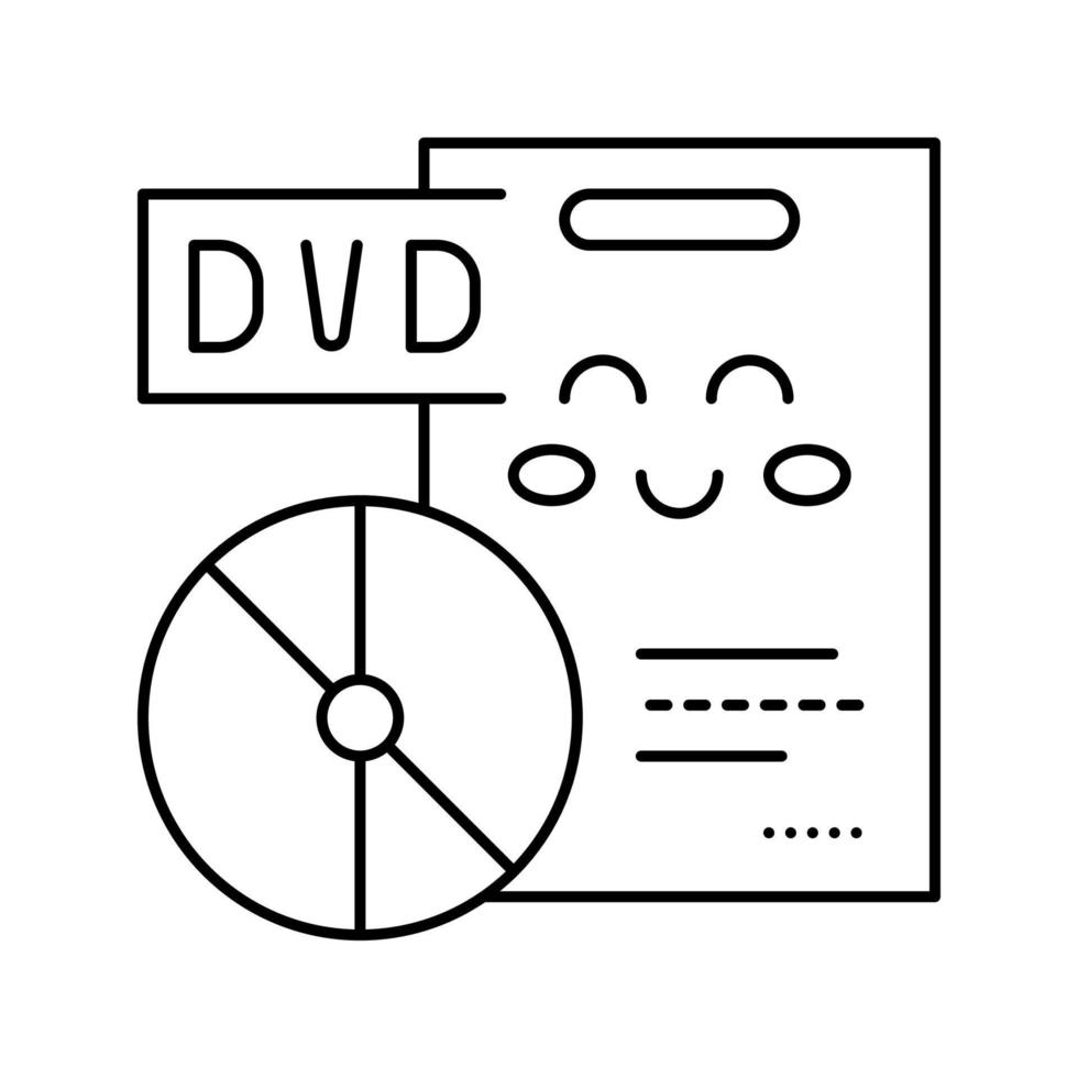 DVD-filmer pedagogisk linje ikon vektorillustration vektor