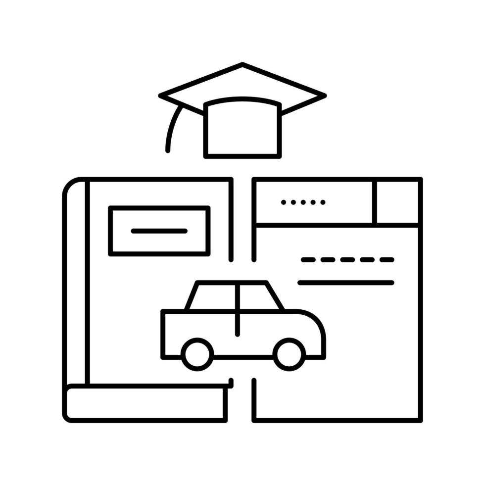 Fahren von Unterrichtsmaterialien Symbol Leitung Vektor Illustration