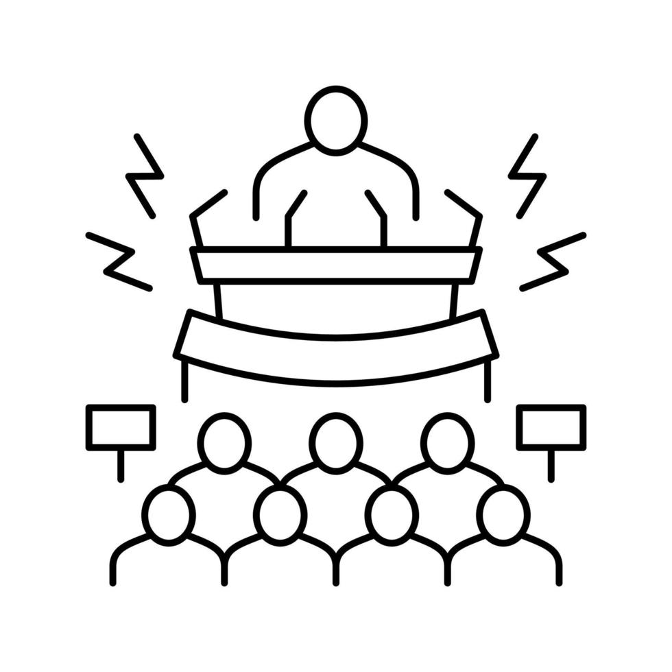 Symbol für politische Boykottlinie, Vektorgrafik vektor