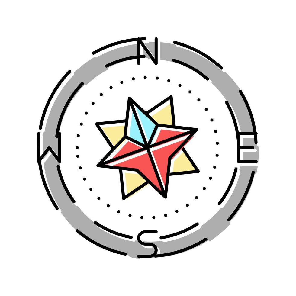 vintage kompass farbe symbol vektor illustration