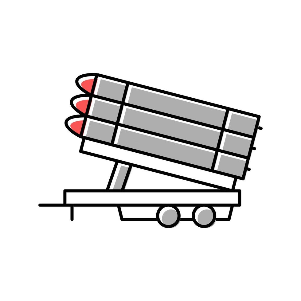 raketer transport trailer färg ikon vektor illustration