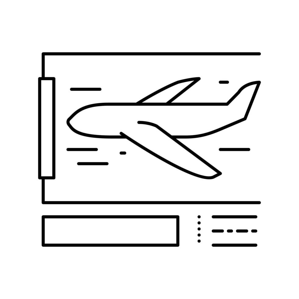 flygplan krasch test linje ikon vektorillustration vektor