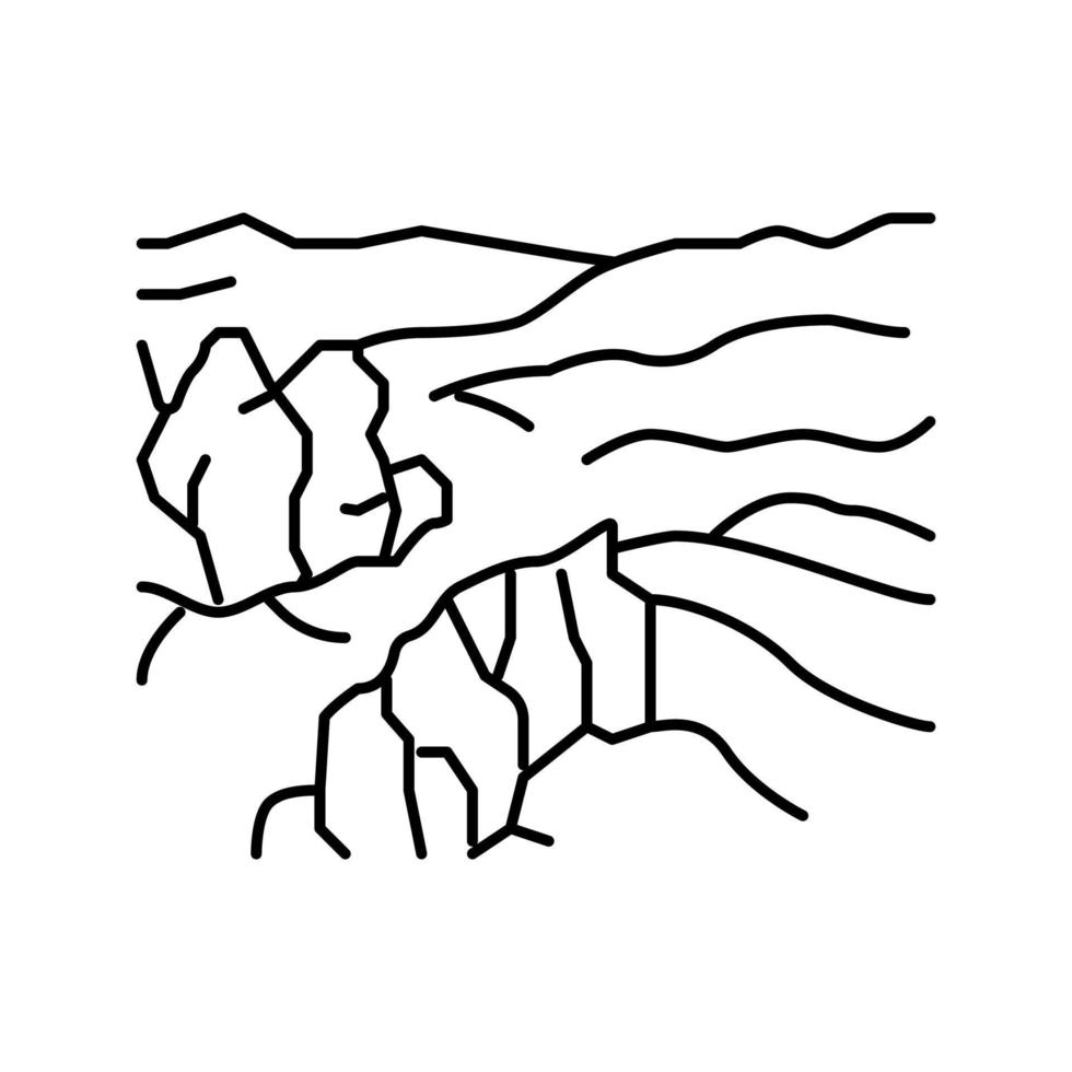 blaue Berge Linie Symbol Vektor Illustration