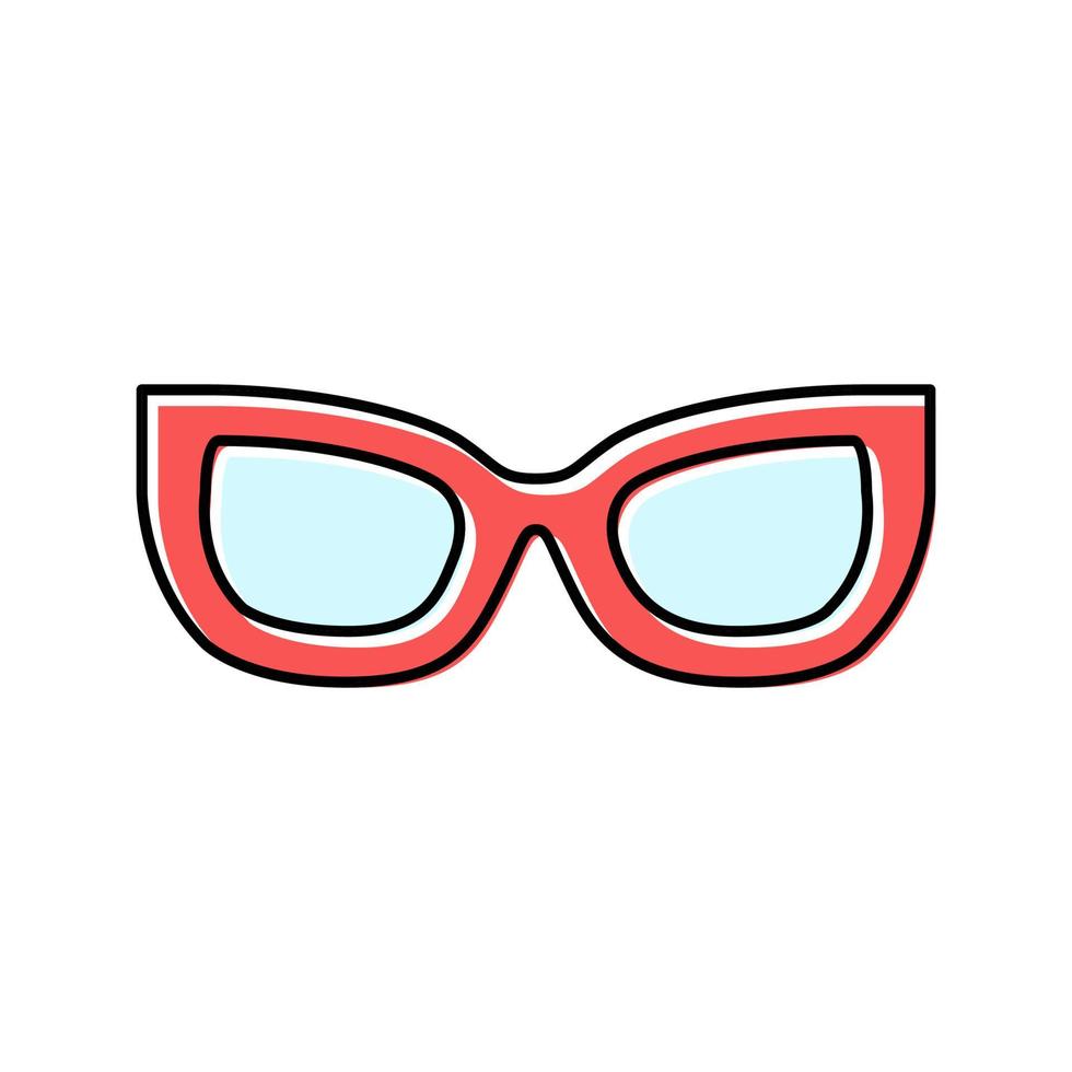 kig flicka glasögon ram Färg ikon vektor illustration