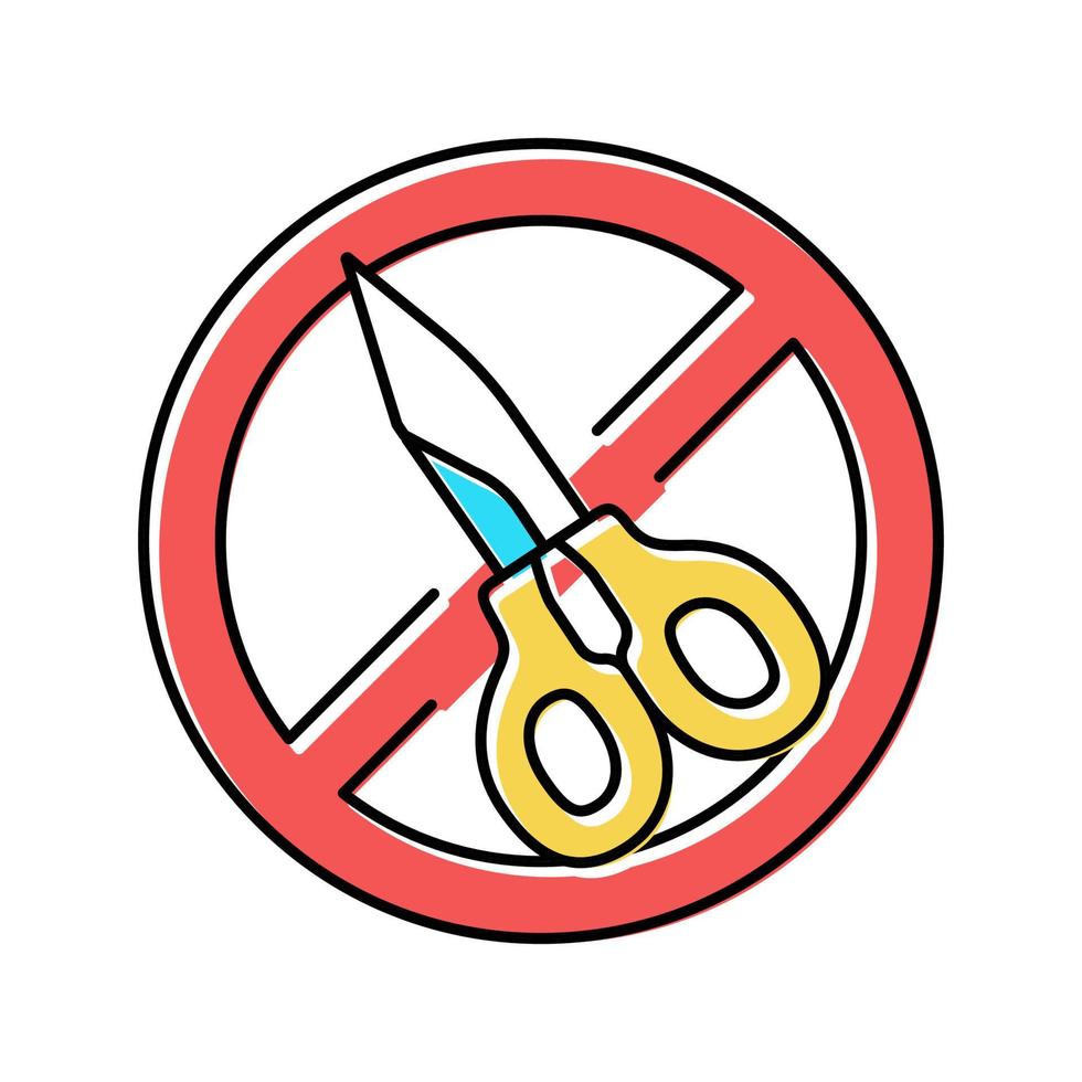 sax användning förbud tecken färg ikon vektor illustration