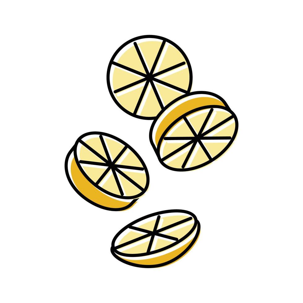 zitronenscheibe essen schneiden farbe symbol vektor illustration
