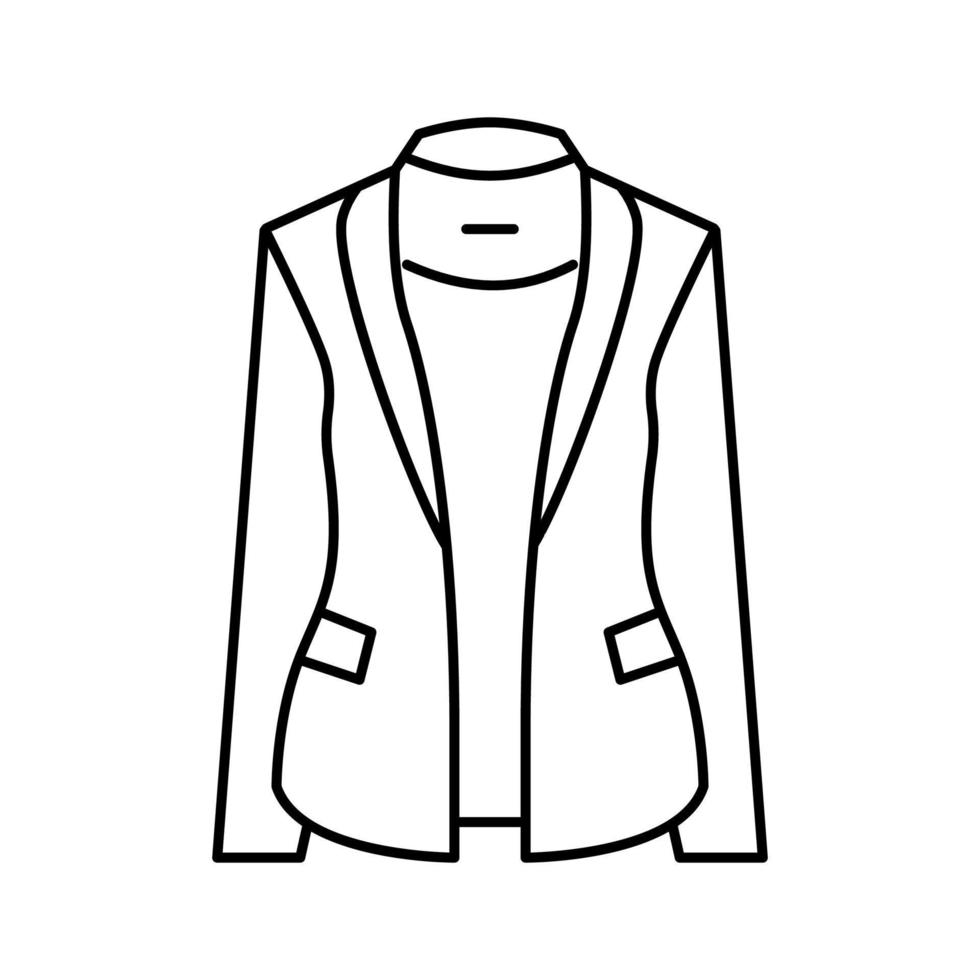 Blazer Oberbekleidung weibliche Linie Symbol Vektor Illustration