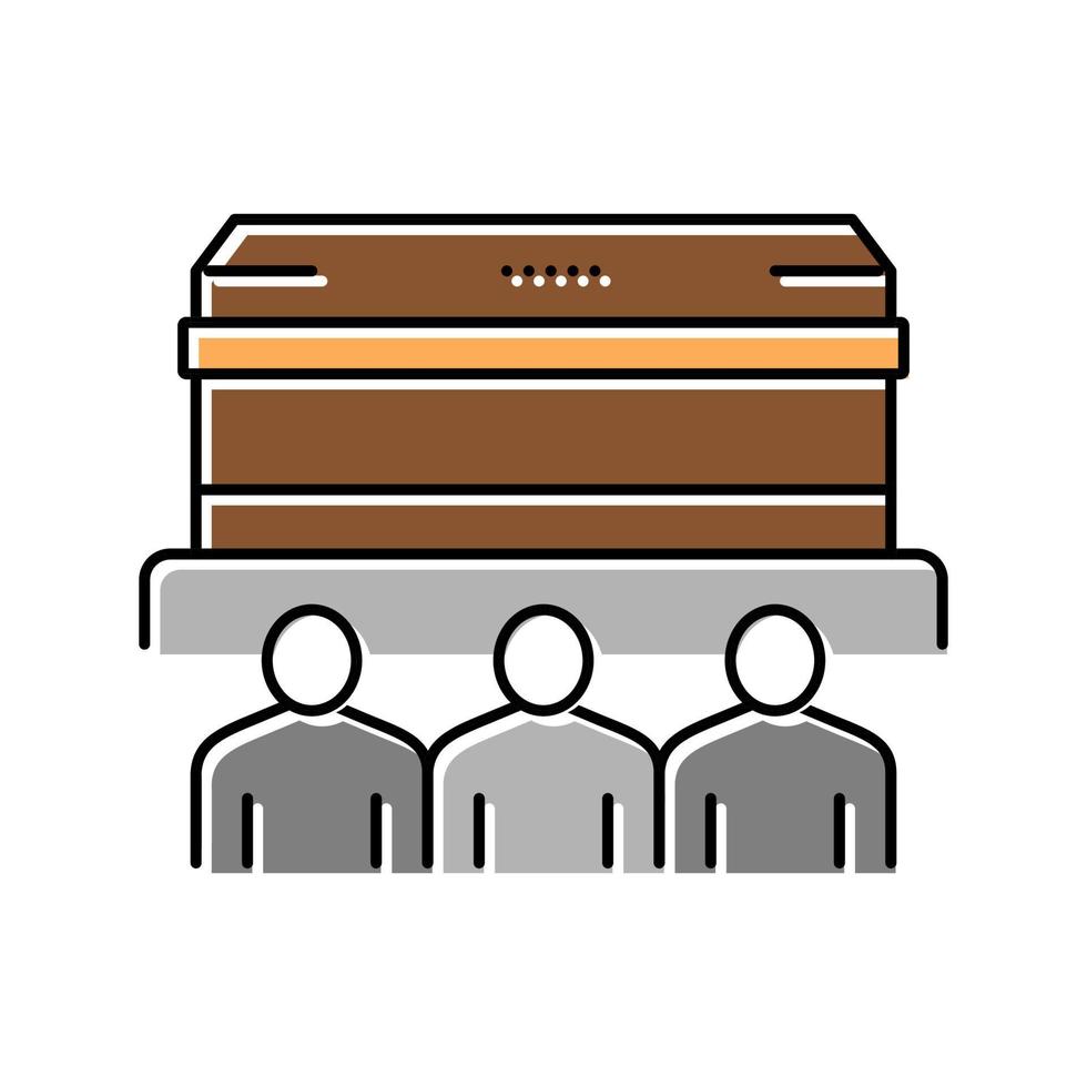begravning minne färg ikon vektor isolerade illustration