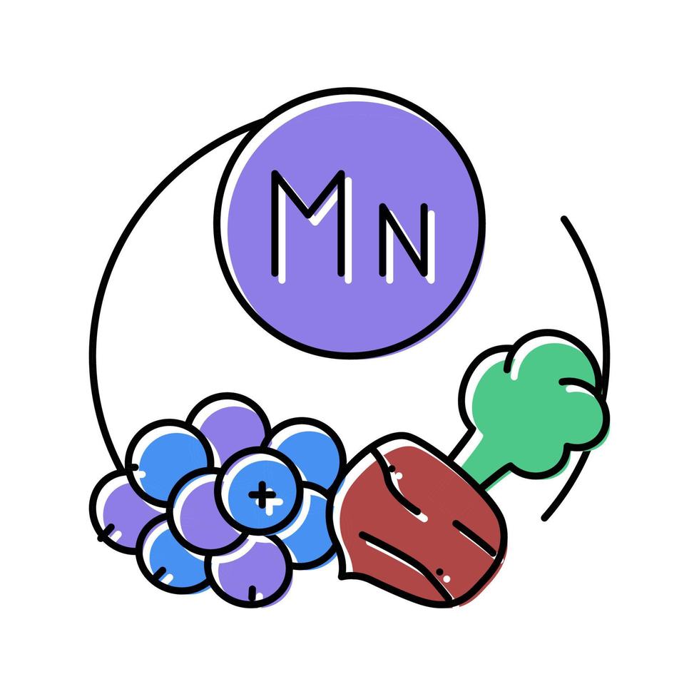 mn Vitamin Farbsymbol Vektor Illustration