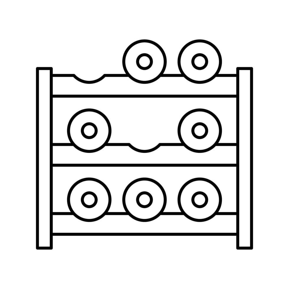 kuggstång vin linje ikon vektor illustration