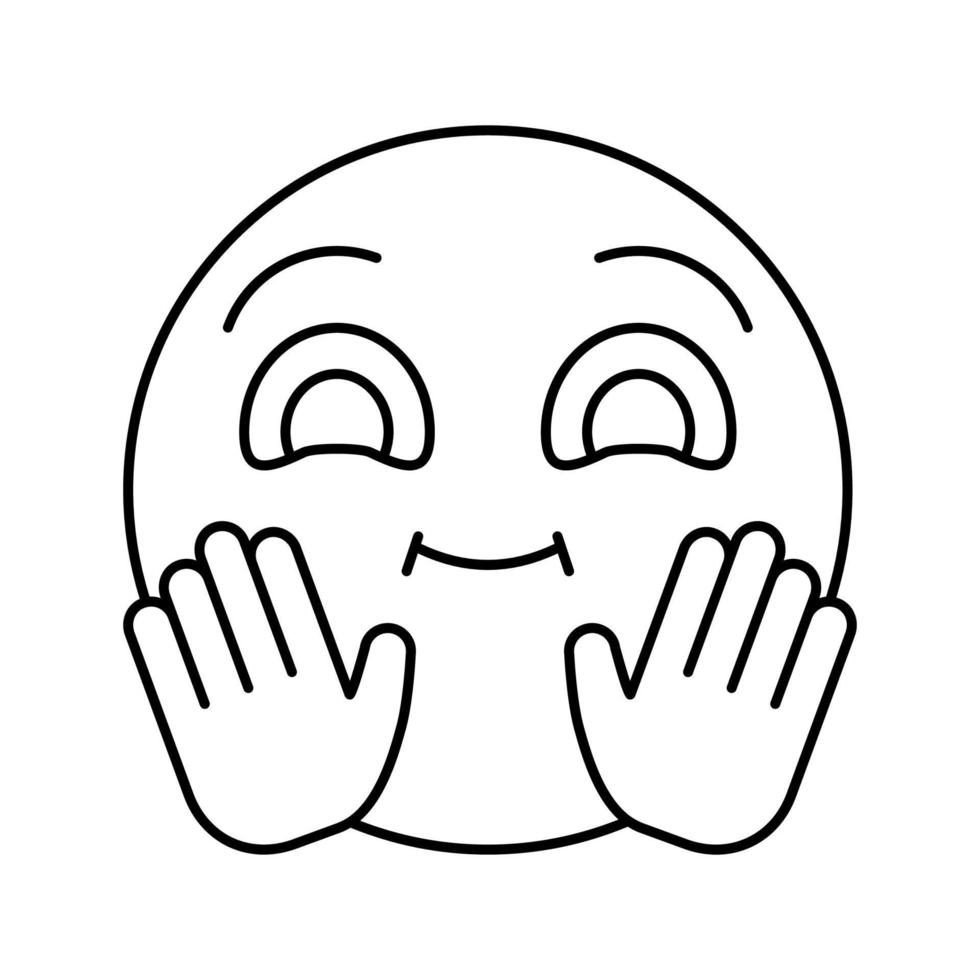 Hand Emoji Liniensymbol Vektor Illustration