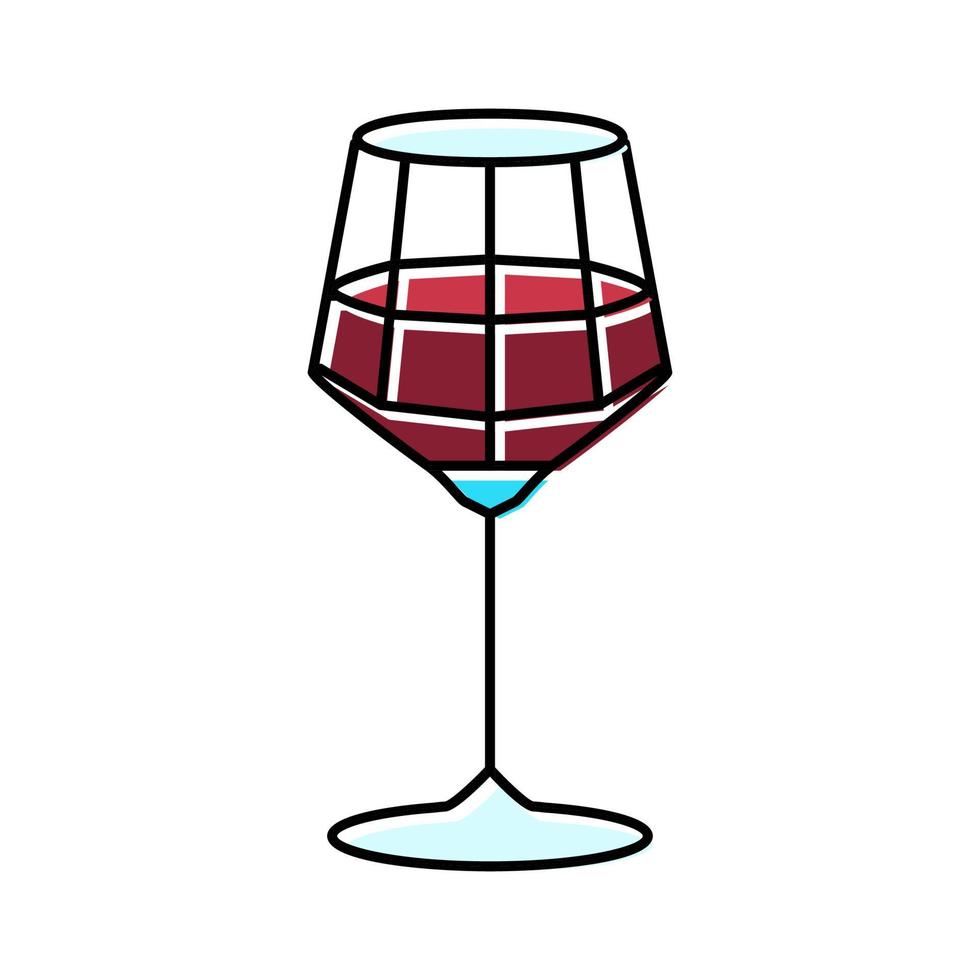 merlot vin glas Färg ikon vektor illustration