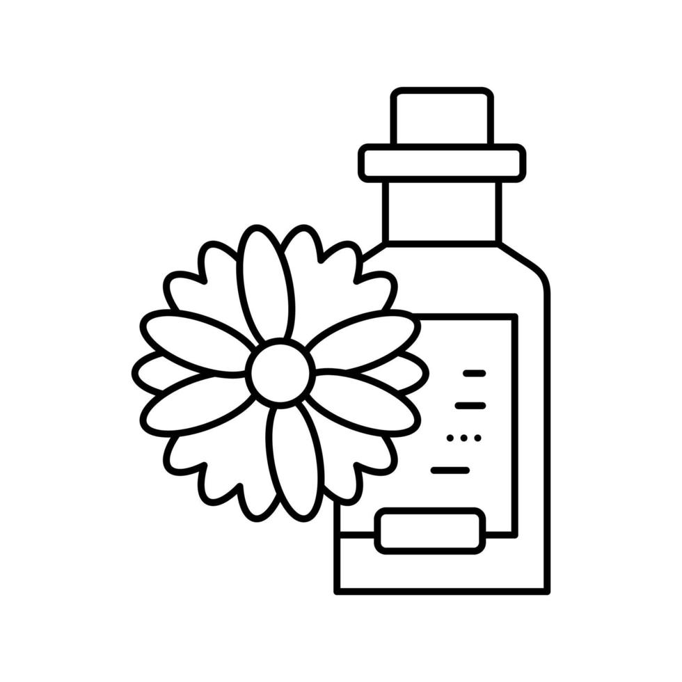 Kamille trinken Homöopathie Flüssigkeit Symbol Leitung Vektor Illustration