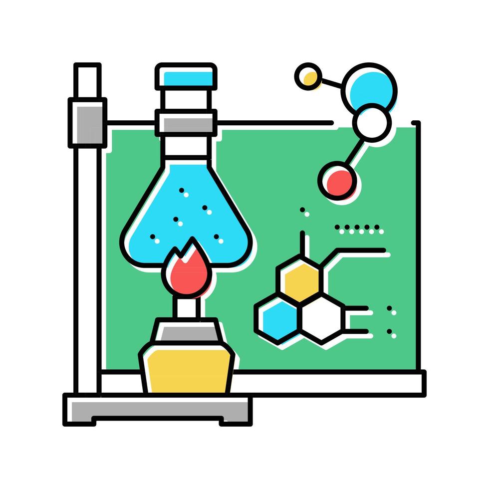 skola disciplin kemi färg ikon vektor illustration