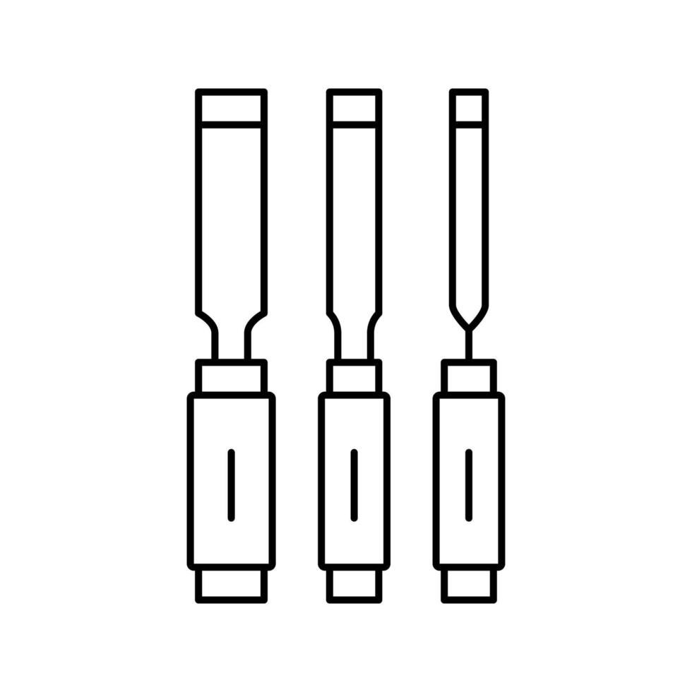 mejsel snickare verktyg linje ikon vektorillustration vektor
