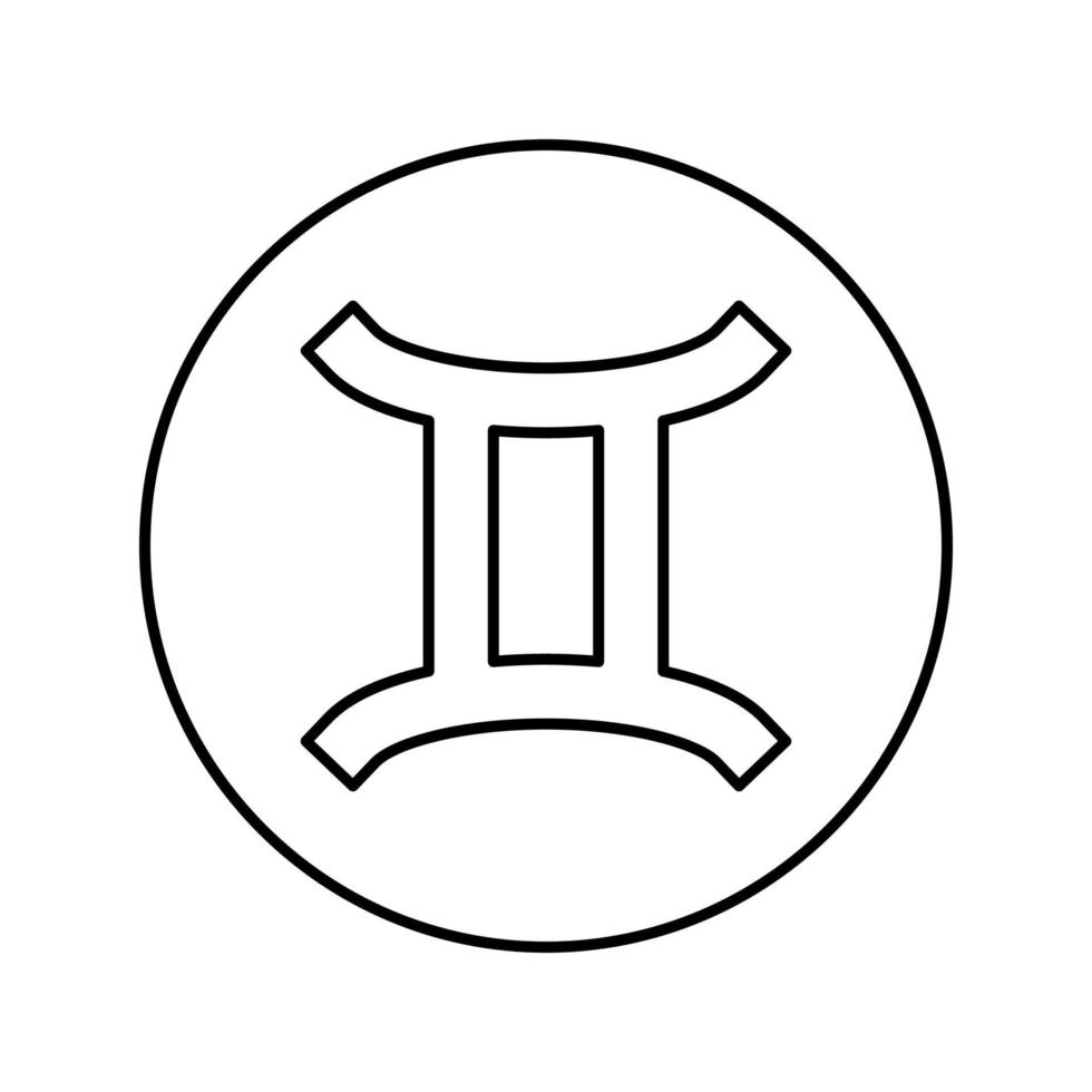 Zwillinge Sternzeichen Symbol Leitung Vektor Illustration