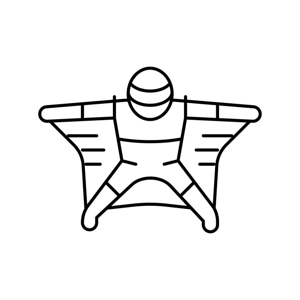 flygande wingsuit sportsman linje ikon vektorillustration vektor