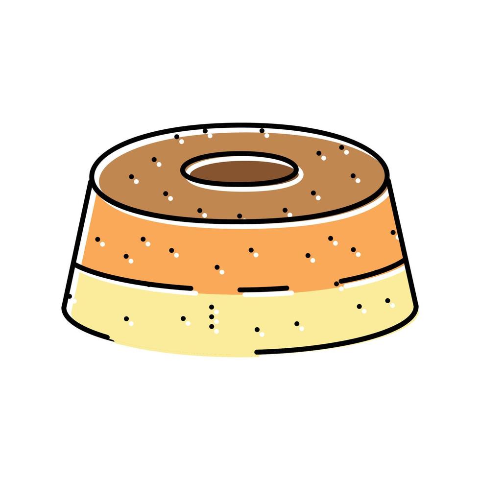 Essen Kuchen Dessert Farbe Symbol Vektor Illustration