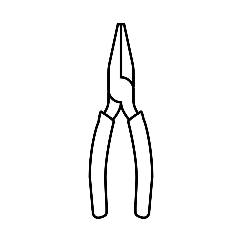 lång näsa tång linje ikon vektor illustration