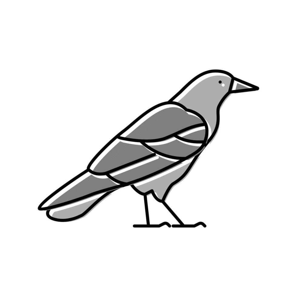 Krähe Vogel Farbe Symbol Vektor Illustration