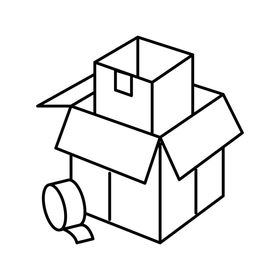 Verpackung und Verpackung Paketlinie Symbol Vektor Illustration