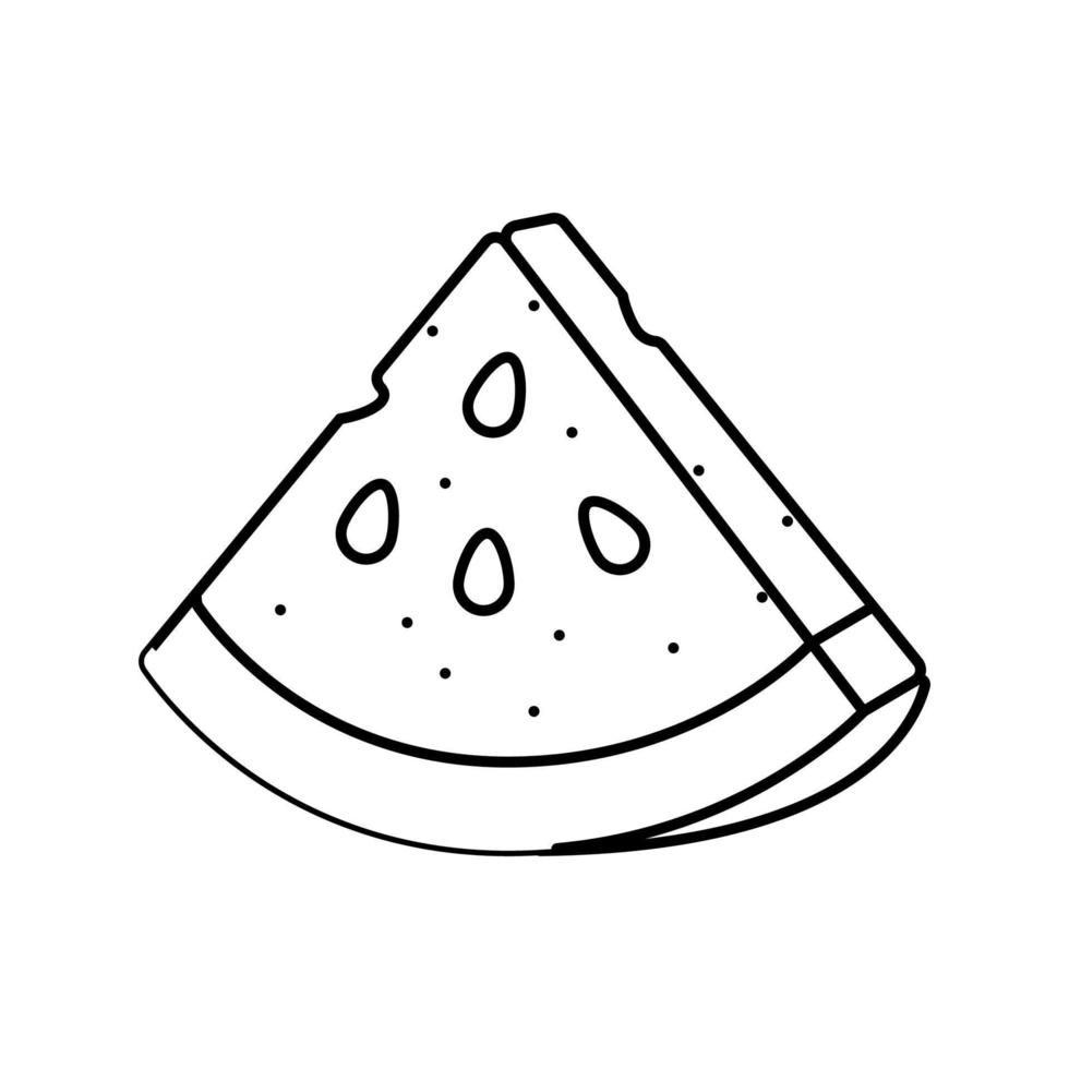 Wassermelone dreieckige Scheibe Symbol Vektor Illustration