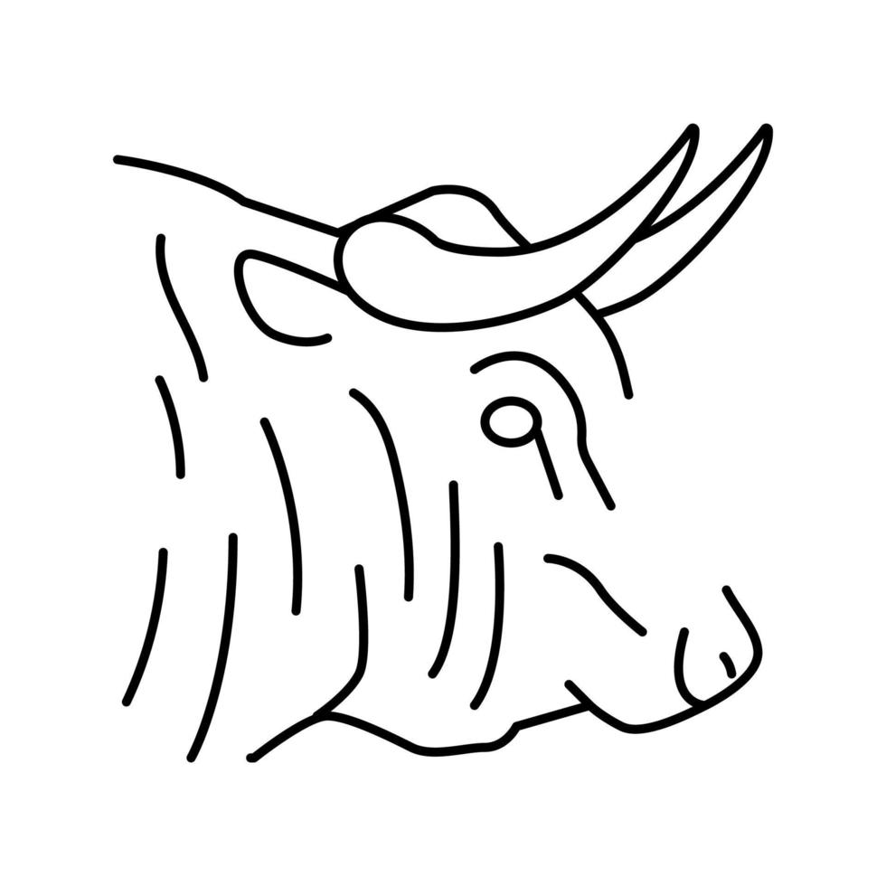tjur djur- Zoo linje ikon vektor illustration