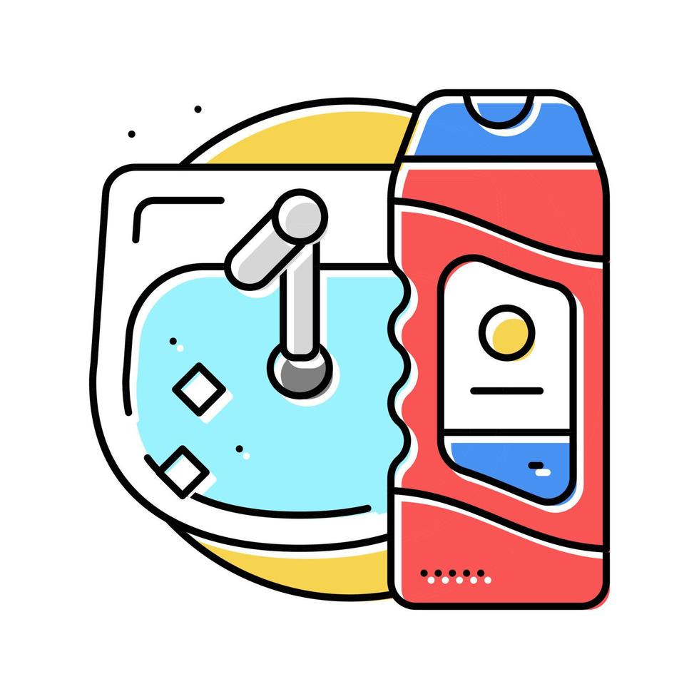 handfat rengöringsmedel rengöringsmedel Färg ikon vektor illustration