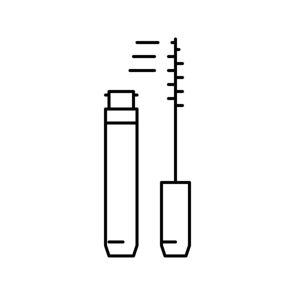 Wimperntusche Kosmetiklinie Symbol Vektor Illustration