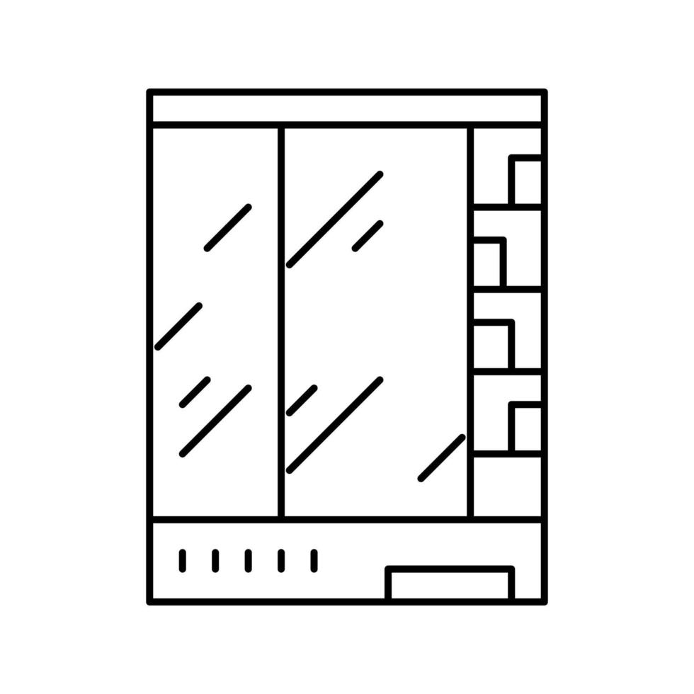 Supermarkt Kühlschrank Symbol Leitung schwarz Vektorgrafik vektor