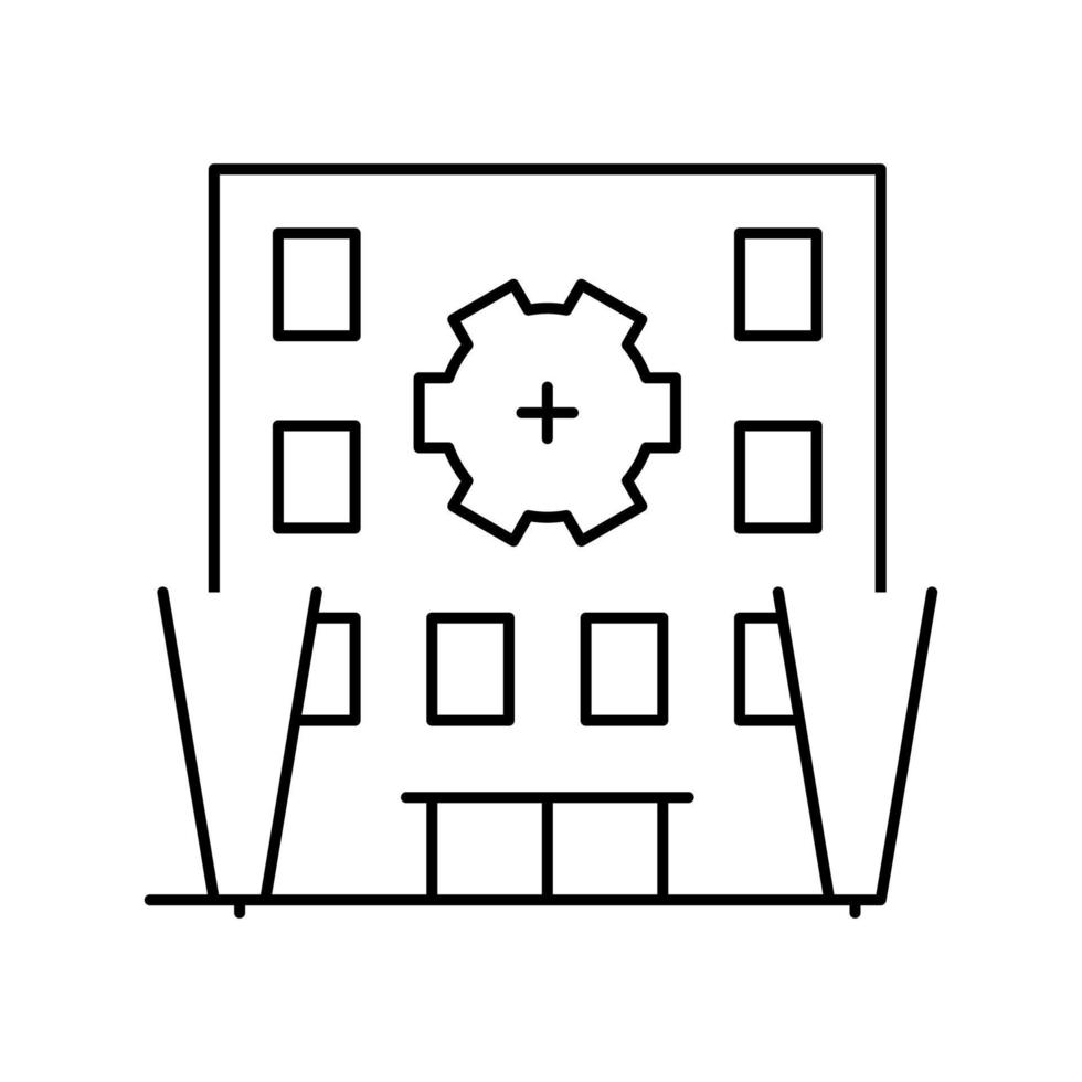 gebäude mehrfarbige beleuchtung linie symbol vektor illustration