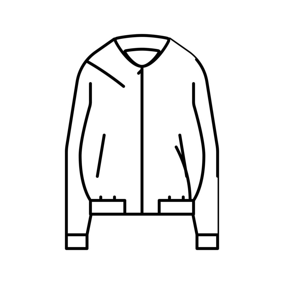 Bomberjacke Oberbekleidung weibliche Linie Symbol Vektor Illustration