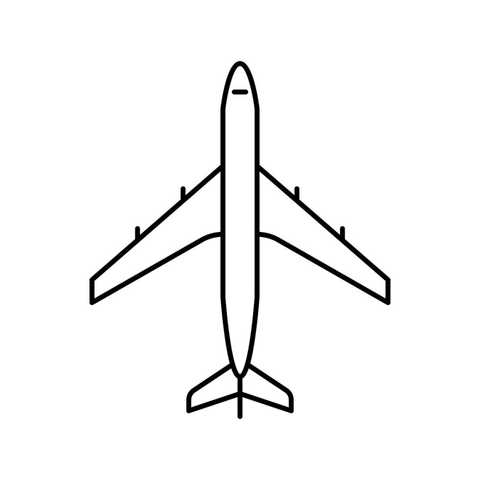 Flugzeug Lufttransport Linie Symbol Vektor Illustration