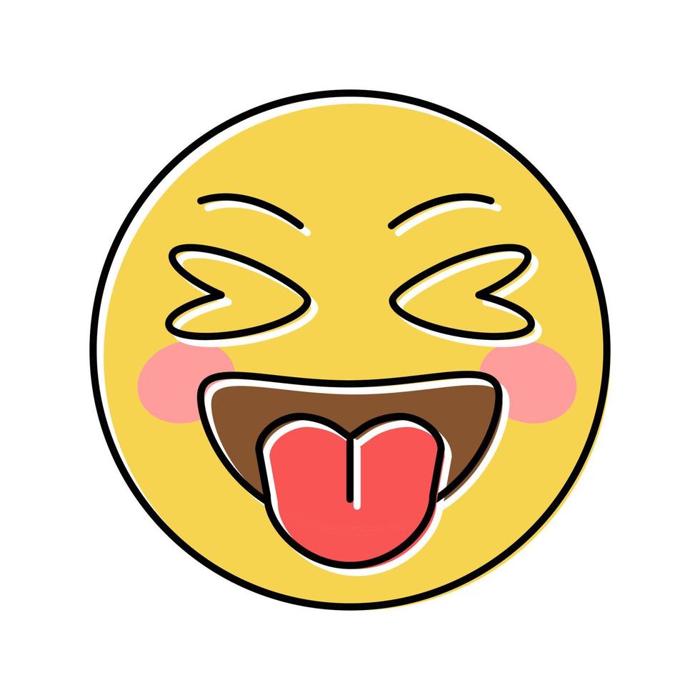 Zunge Emoji Farbsymbol Vektor Illustration