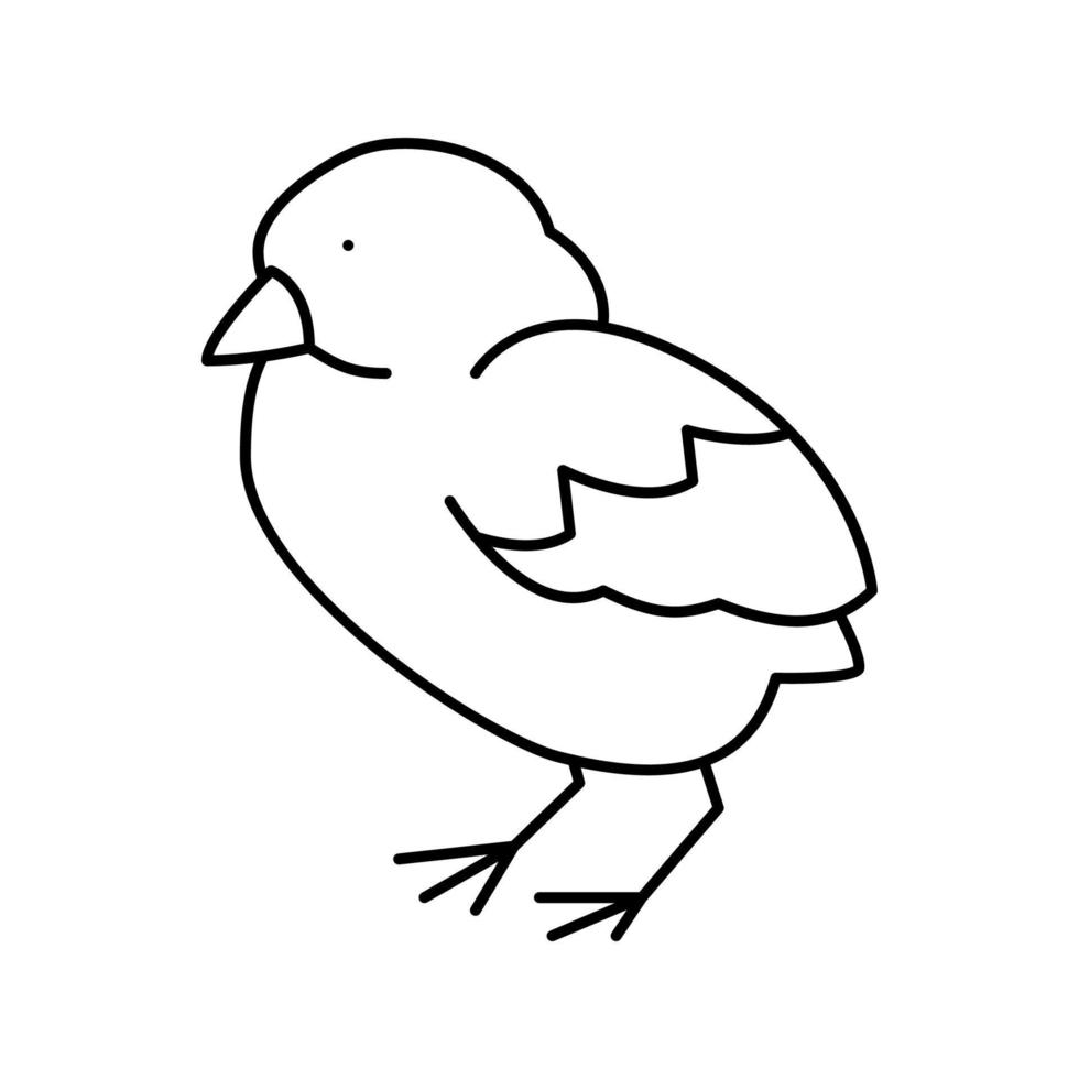 Küken Vogel Symbol Leitung Vektor Illustration