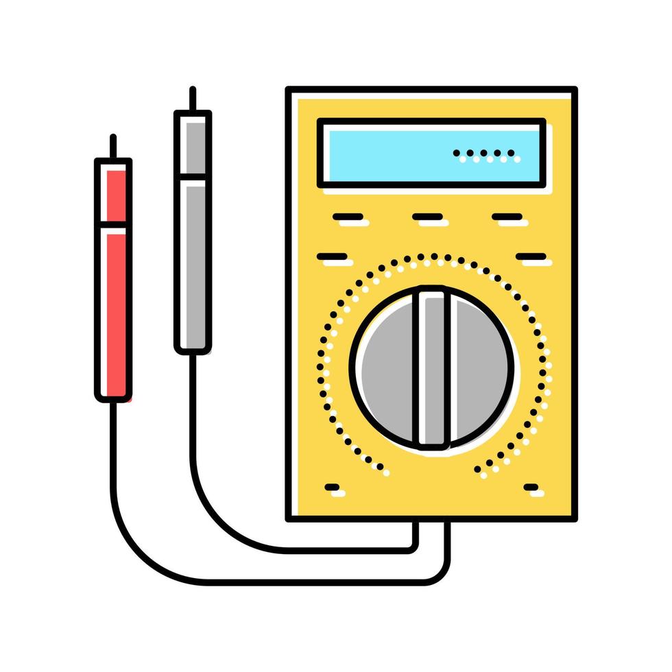 Amperemeter Werkzeug Farbe Symbol Vektor Illustration