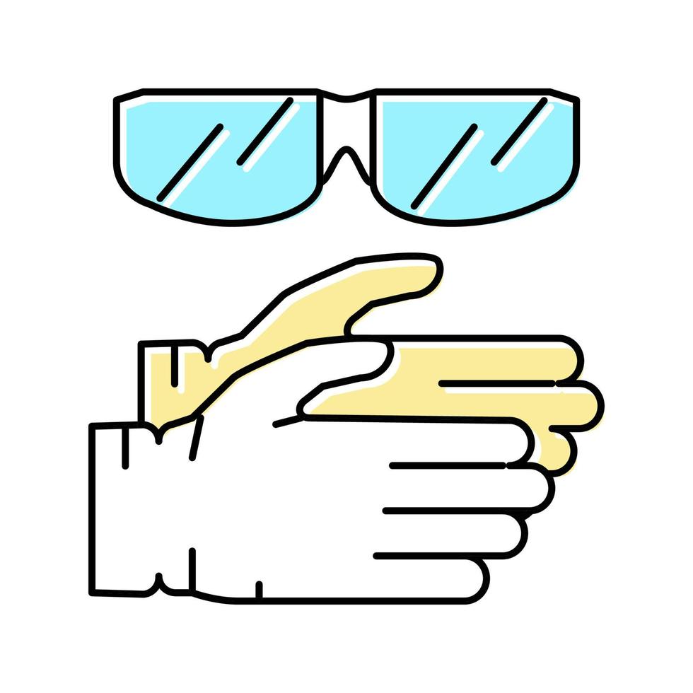 handskar och skyddande glasögon harts konst Färg ikon vektor illust