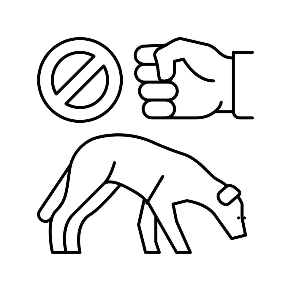 Stop-Beat-Hunde Symbol Leitung Vektor Illustration