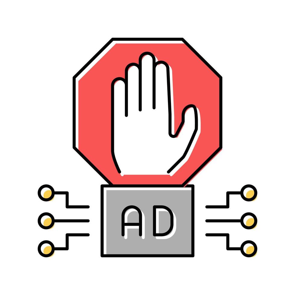 annons block teknik färg ikon vektor illustration