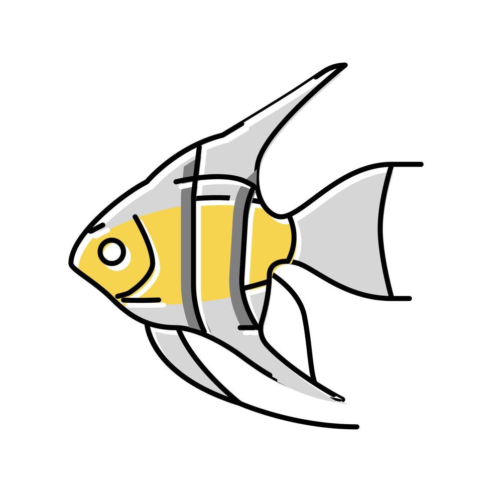 Angelfish Aquarienfische Farbe Symbol Vektor Illustration