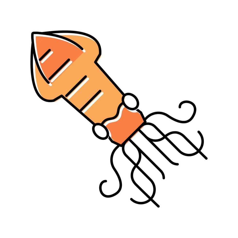 bläckfisk skaldjur färg ikon vektor illustration