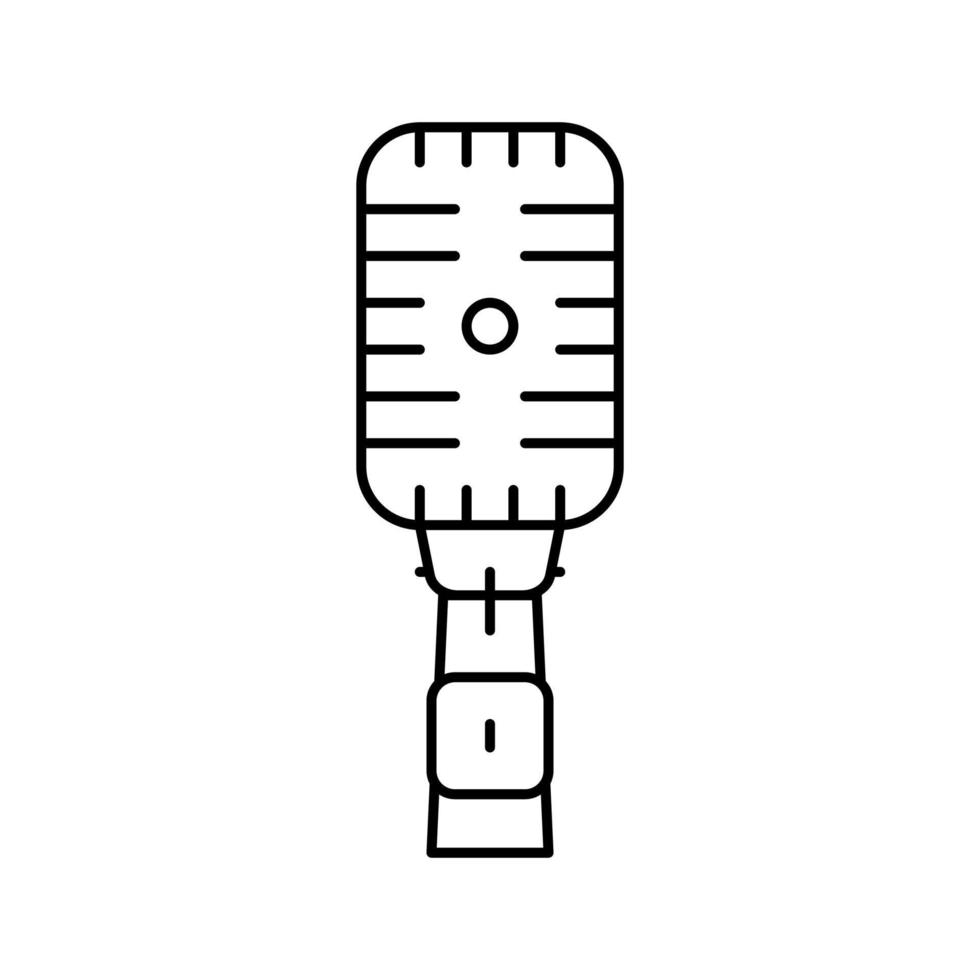 retro mic mikrofon linie symbol vektor illustration